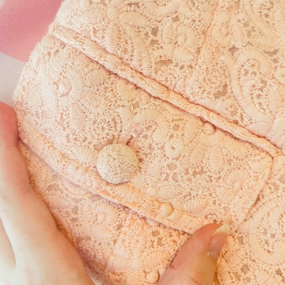 Dialogue Medium pink work blazer embroidered women’s floral print - Picture 4 of 5